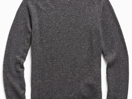 Cashmere Donegal Crew in Charcoal For Sale