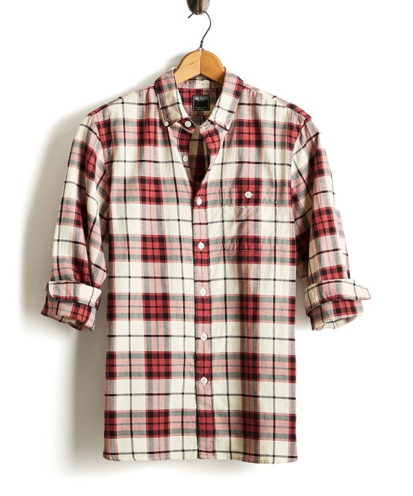 Red Plaid Portuguese Flannel Shirt Online now