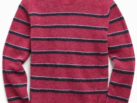 Alpaca Stripe Crew in Pink Discount