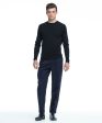 John Smedley Easy Fit Crewneck Merino Sweater in Black on Sale