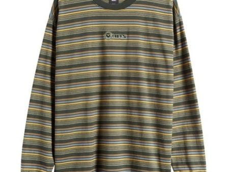 VANS BARWOOD STRIPE MENS LONG SLEEVE T-SHIRT For Sale