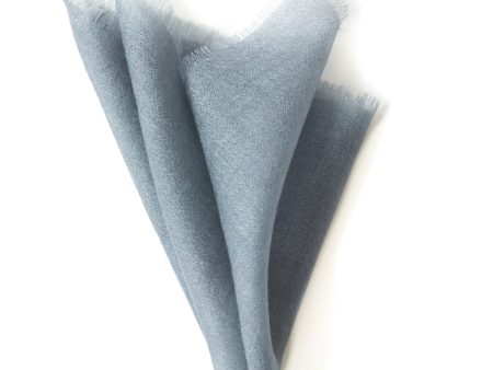 From The Road Marici Cashmere Pocket Square in Denim Discount