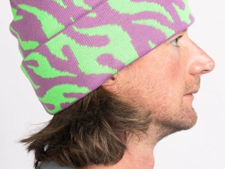 CORDUROY TRIBAL FLAMES BEANIE For Cheap