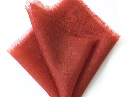 From The Road Marici Cashmere Pocket Square in Red Discount