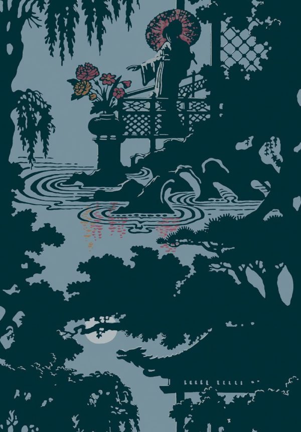 Cole & Son Wallpaper 89 6025.CS Geisha Teal For Discount